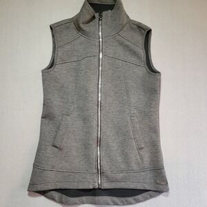 Betsey Johnson Performance Gray Heather Full Zip Mock Neck Vest Womens Medium